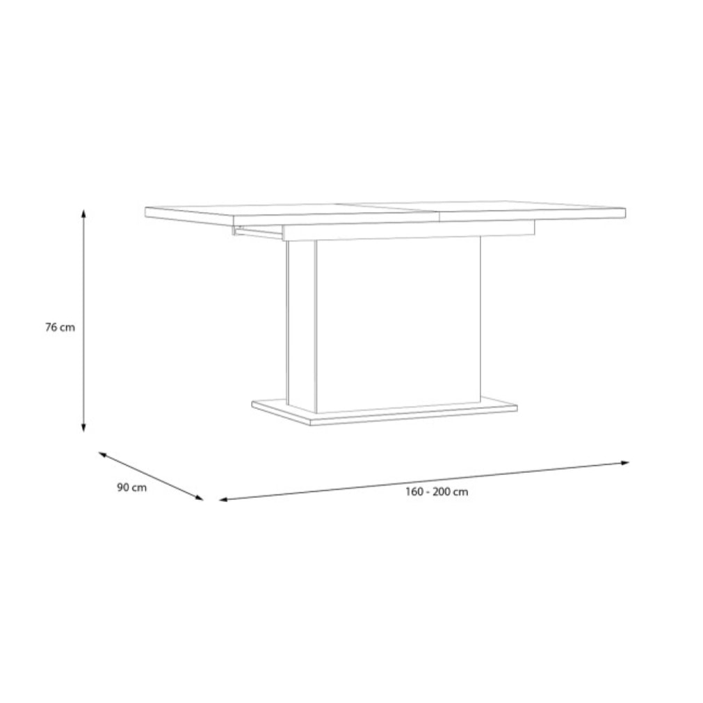 Table à manger extensible décor bois de chêne clair L160/200 cm - PRAO