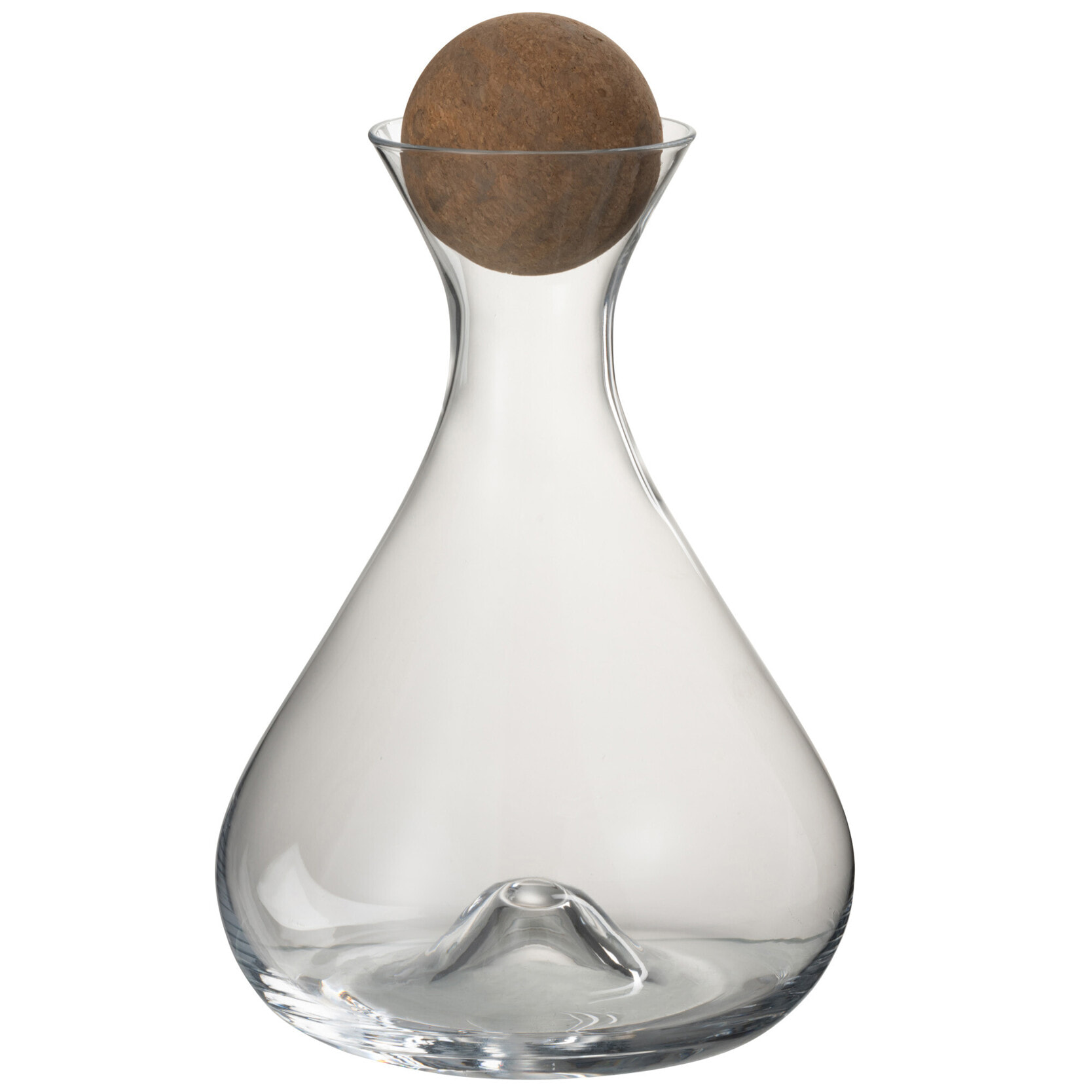 J-Line carafe à décanter + bouchon Liège - verre - transparent