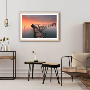 Affiche de Carasqueira au Portugal Affiche + cadre en bois - Chêne