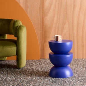 Table d'appoint, bout de canapé, table de chevet métal Ø32 x H46,5cm COUMBA