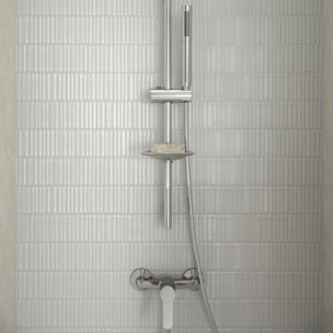 Mitigeur de douche Aimé chrome + Douchette 2 jets chromé + Flexible lisse Chrome