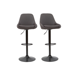 Tabourets de bar design réglables gris foncé (lot de 2) HOLO