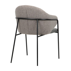 Silla Pu Poliester Gris 57x59x82 Cm