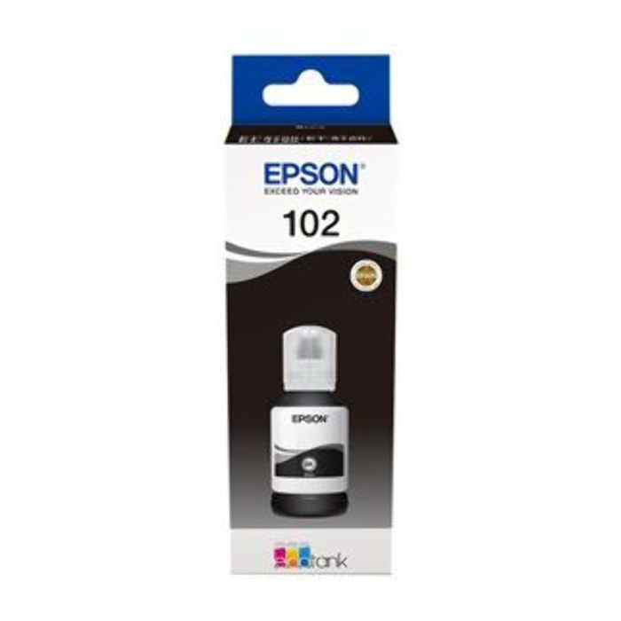 Cartouche d'encre EPSON Bouteille d'Encre Ecotank 102 Noire (Pigmentée) - C13T03R140