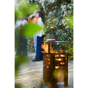 Brasero BARBECOOK Jules avec cendrier en acier corten BC-W