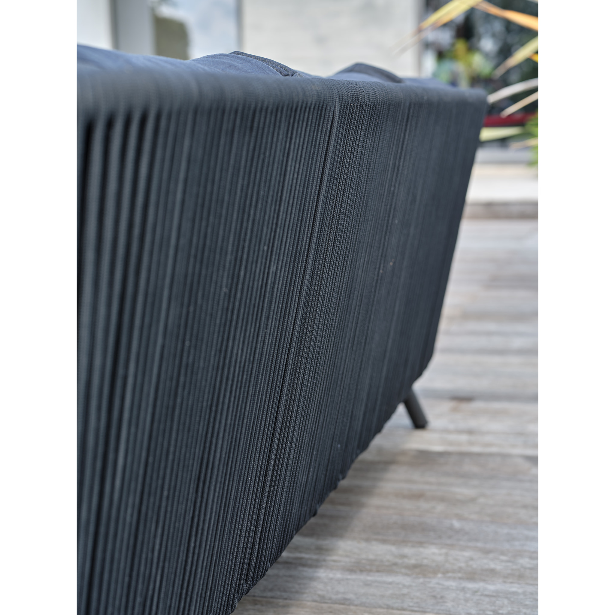 BIARRITZ - Salon bas de jardin 5 places en aluminium et corde tissée