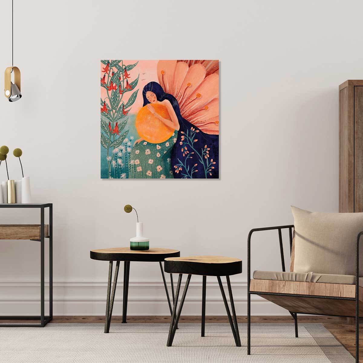 Tableau princesse aux fleurs Toile imprimée