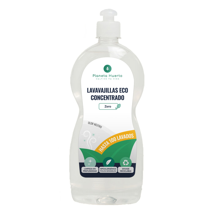 PLANETA HUERTO | Lavavajillas Manual Hipoalergénico Sin Perfume Eco 750ml - Eficacia y Respeto por la Piel