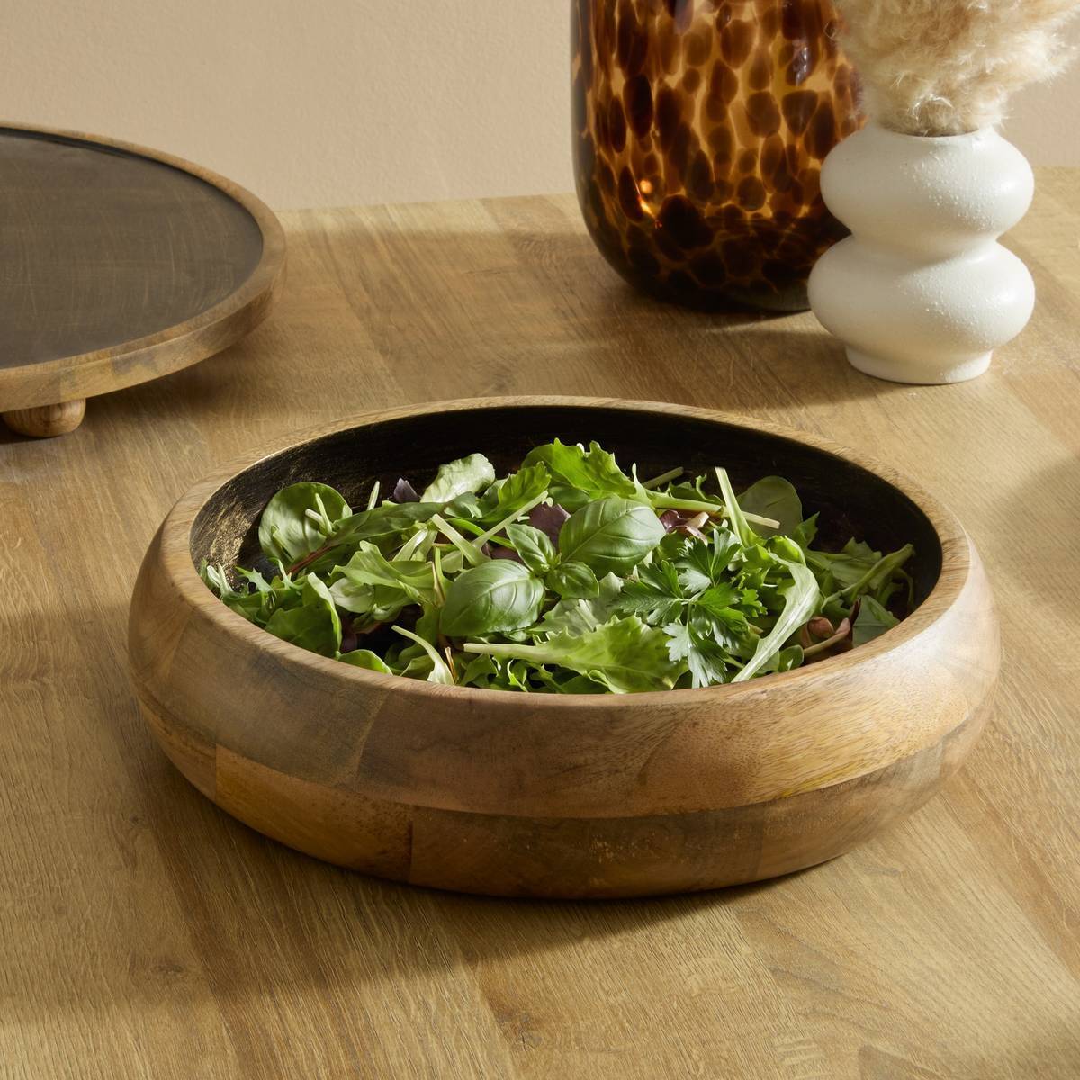 Saladier bicolore en bois de manguier Ava D.31cm noir