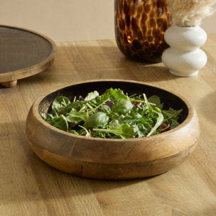 Saladier bicolore en bois de manguier Ava D.31cm noir