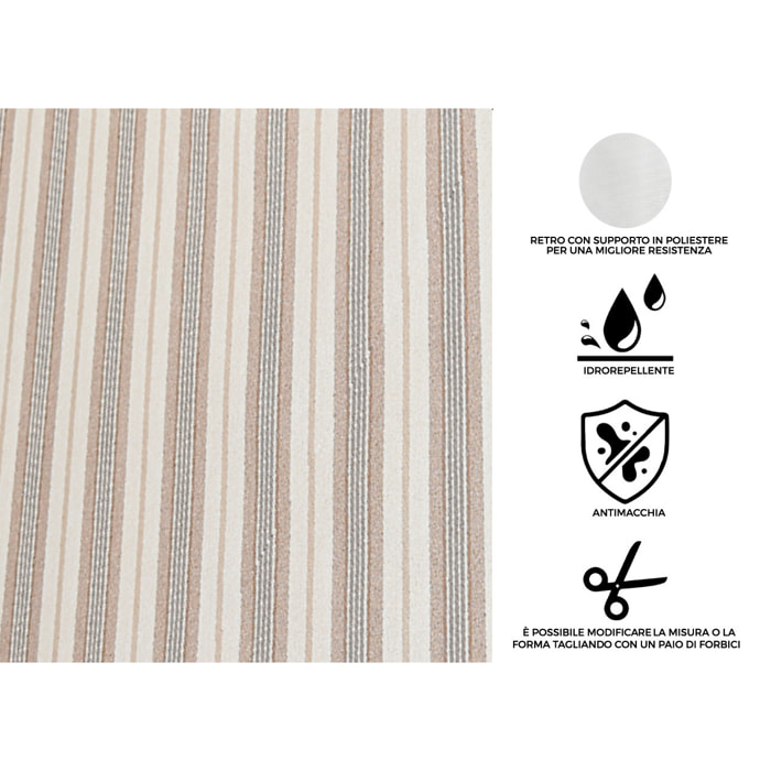 Tovaglia Antimacchia Idrorepellente Rotolo Tagliabile PVC Maniva Riga Beige D4