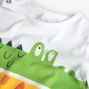 Pelele recién nacido niño, algodón estampado, blanco, 128258