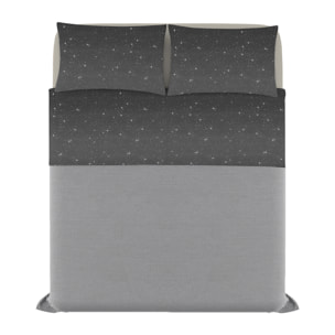 COMPLETO LETTO FASHION MADE IN ITALY MICROFIBRA- STARS GRIGIO MATRIMONIALE