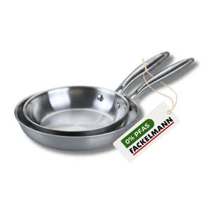 2 poêles inox 18/10 Triply Fackelmann Vita3