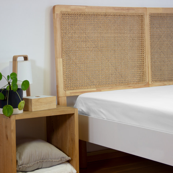 Drap housse percale de coton 65 fils 140x190cm blanc