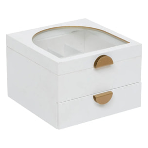 Boîte à bijou "Wild" bois blanc 20x20cm