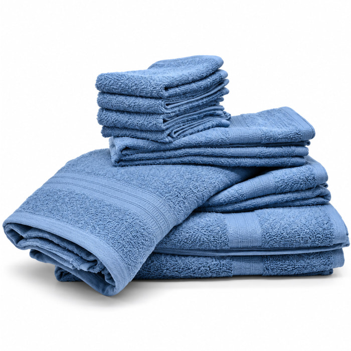 BASSETTI Set 5 Asciugamani in 100% Cotone