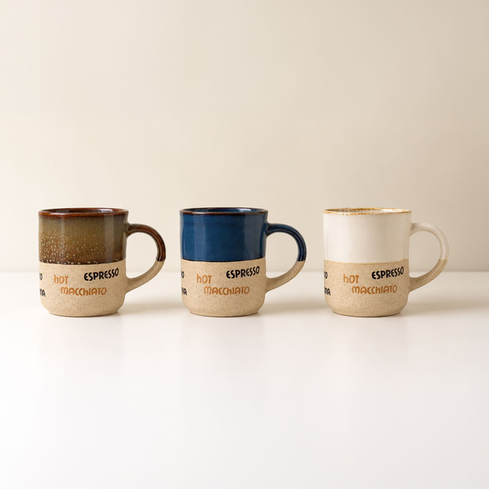 Lot de 6 tasses assorties macchiato 34cl MACCHIATO