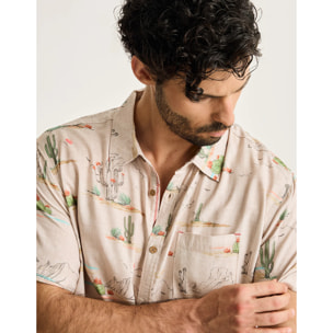 Camisa Manga Corta Beige - Tennessee