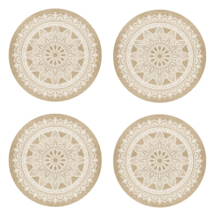 Set de 4 individuales de vinilo CERAMIKO, Mandala Amit 4u-[Diam] 40 cm