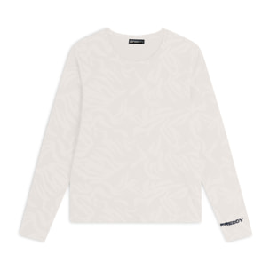 T-shirt donna comfort fit manica lunga con stampa floreale