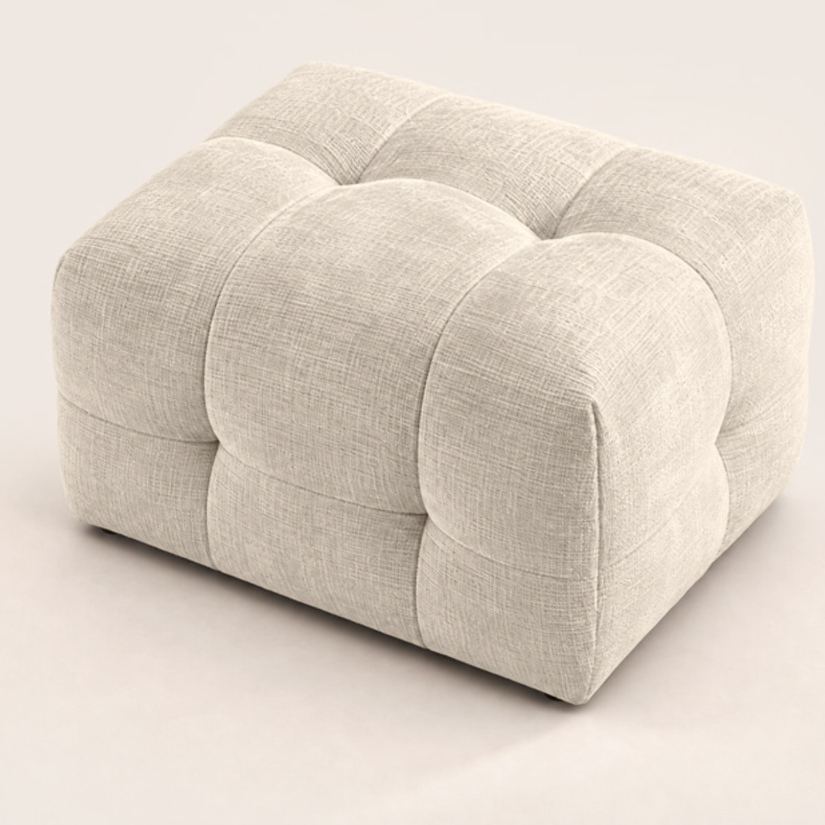 Diane - pouf en velours texturé - Beige