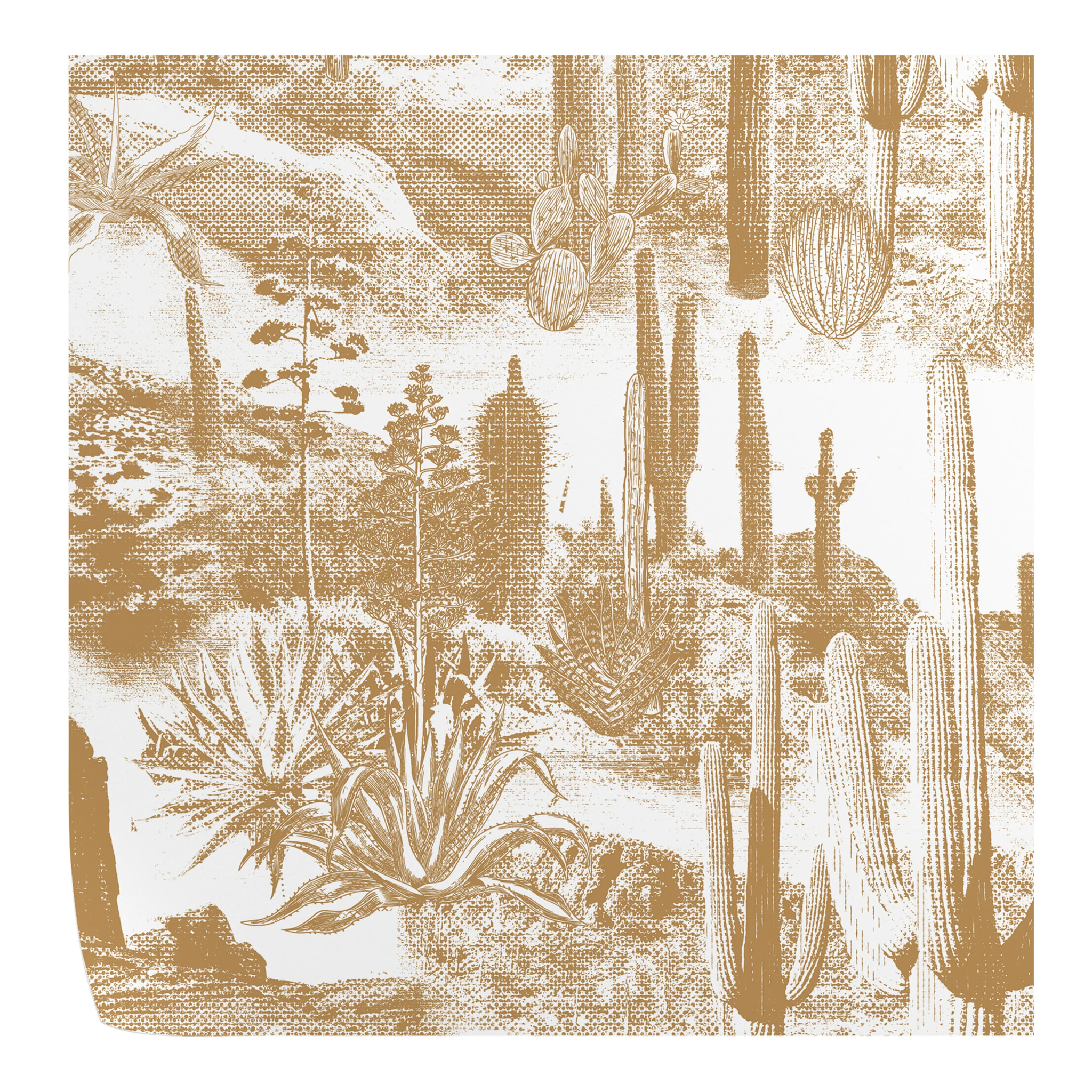 Carta da Parati Cactus nel Deserto Beige