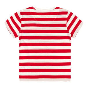 T-shirt a fasce con ricamo logo