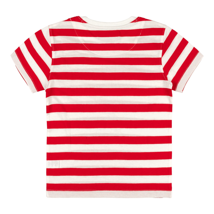 T-shirt a fasce con ricamo logo