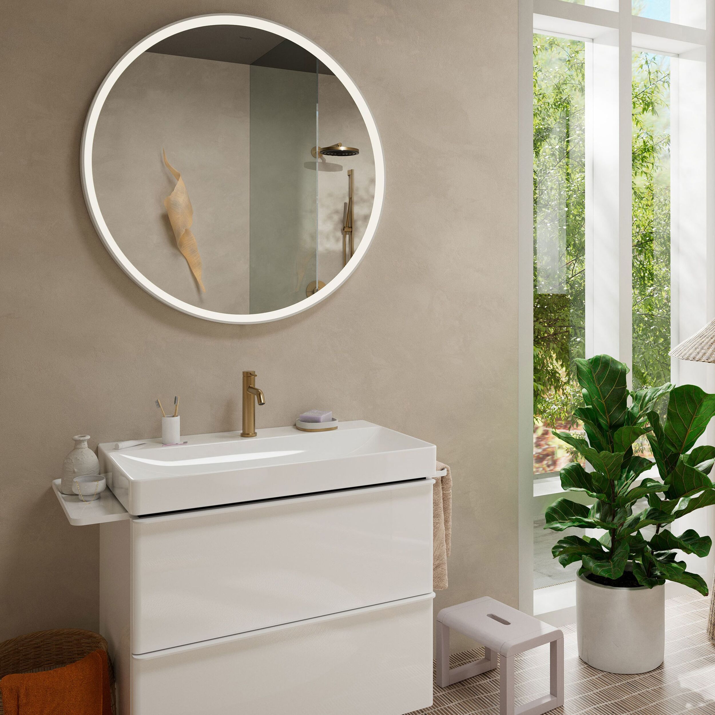Mitigeur lavabo Tecturis S 110 Ecosmart+ Bronze brossé