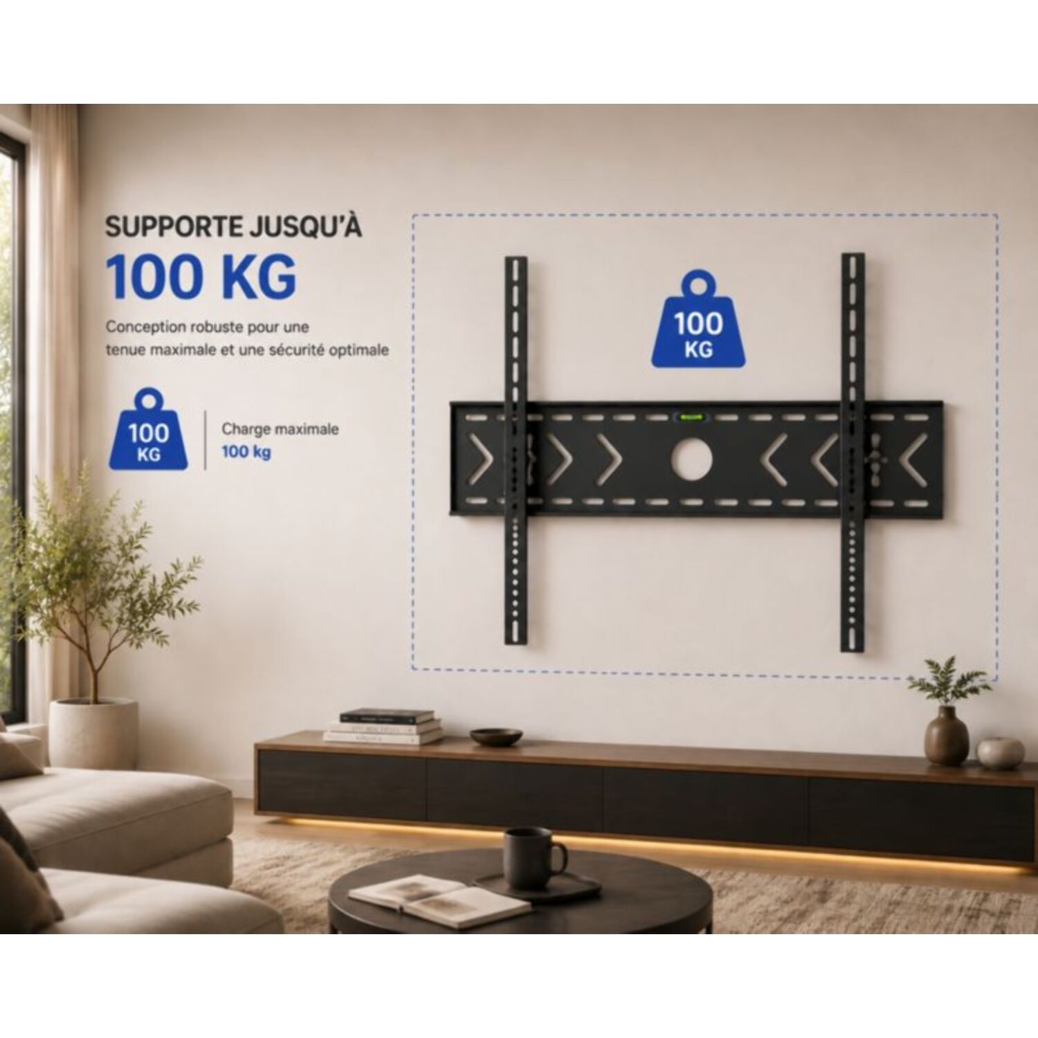 Support mural TV ESSENTIELB Inclin TV 75-100