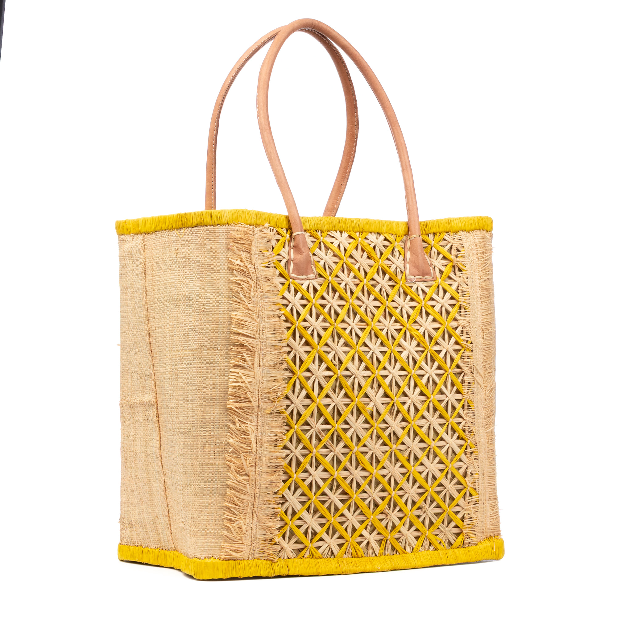 Villafrati bolso de hombro mujer. Fabricado en rafia y paja, con asas de cuero.