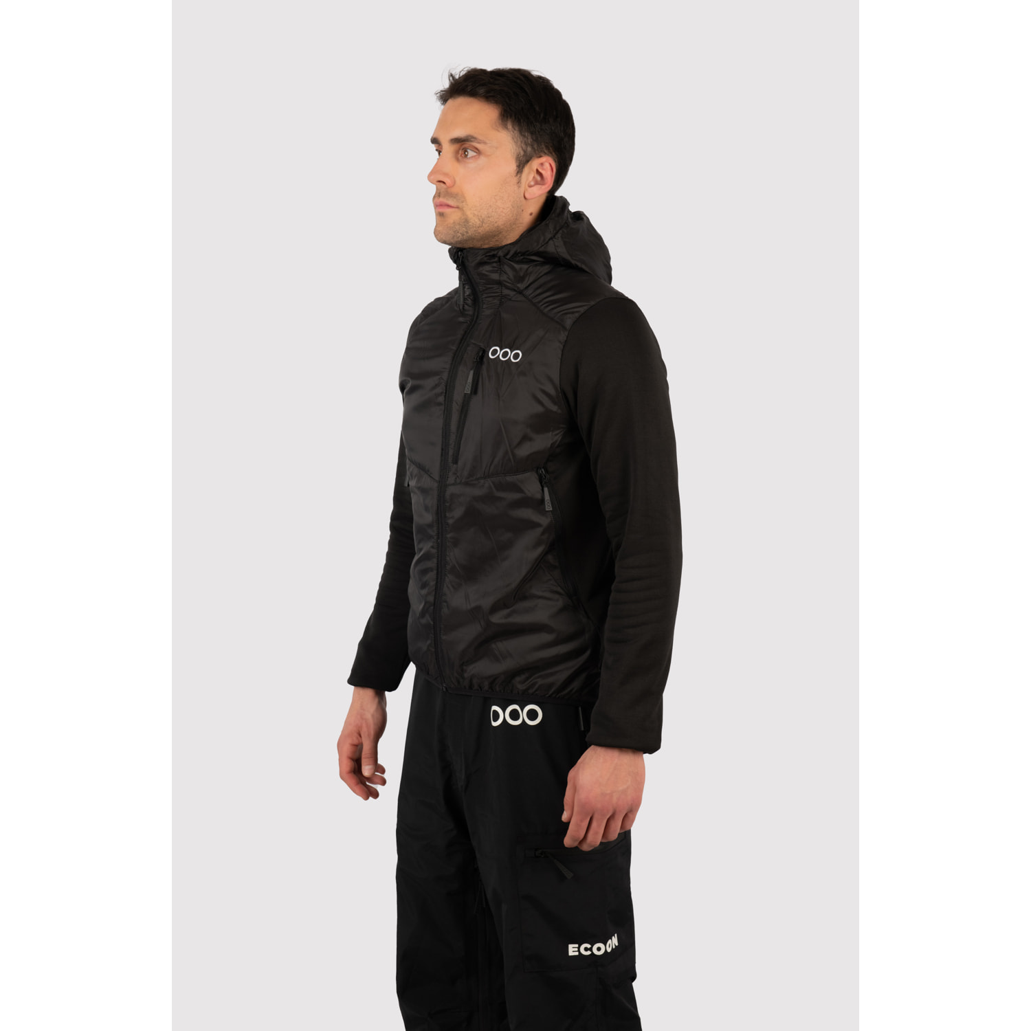 Chaqueta ECOActive Hybrid Insulated Jacket with cap marca ECOON - Negro