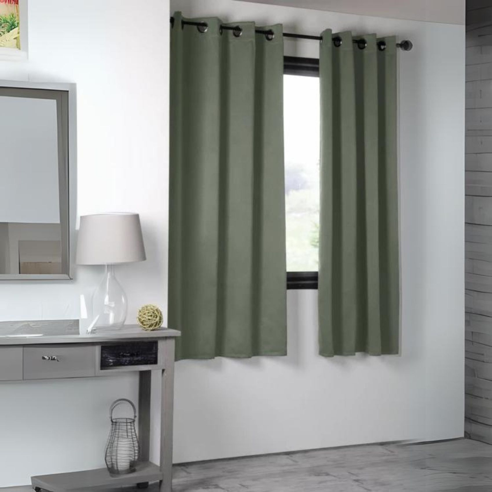 Rideau occultant uni 210gr/m2 - Kaki