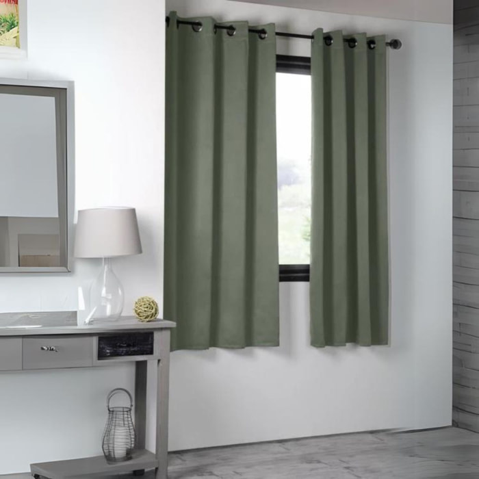 Rideau occultant uni 210gr/m2 - Kaki