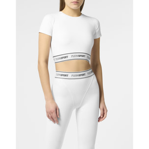 PLEIN SPORT Fleece Cropped T-Shirt