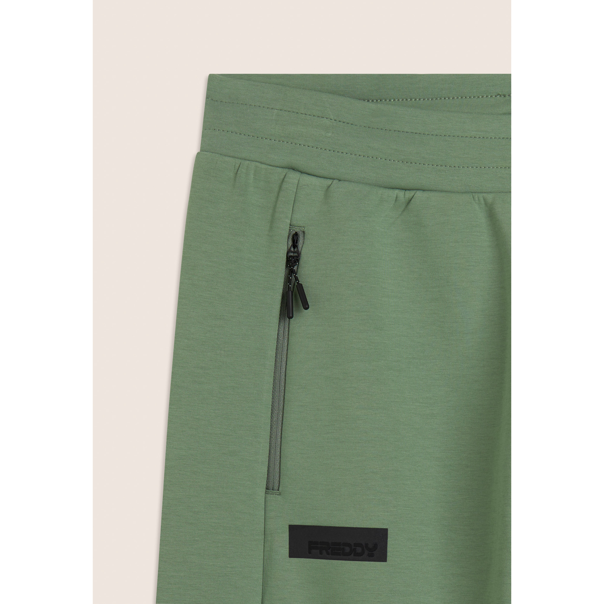 Pantalone in Interlock con Coulisse e Fondo a Polsino