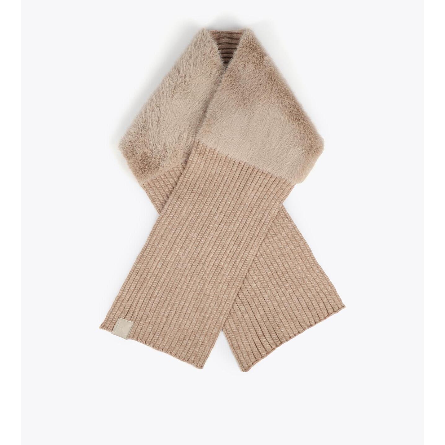 Sciarpa in maglia ed effetto pelliccia