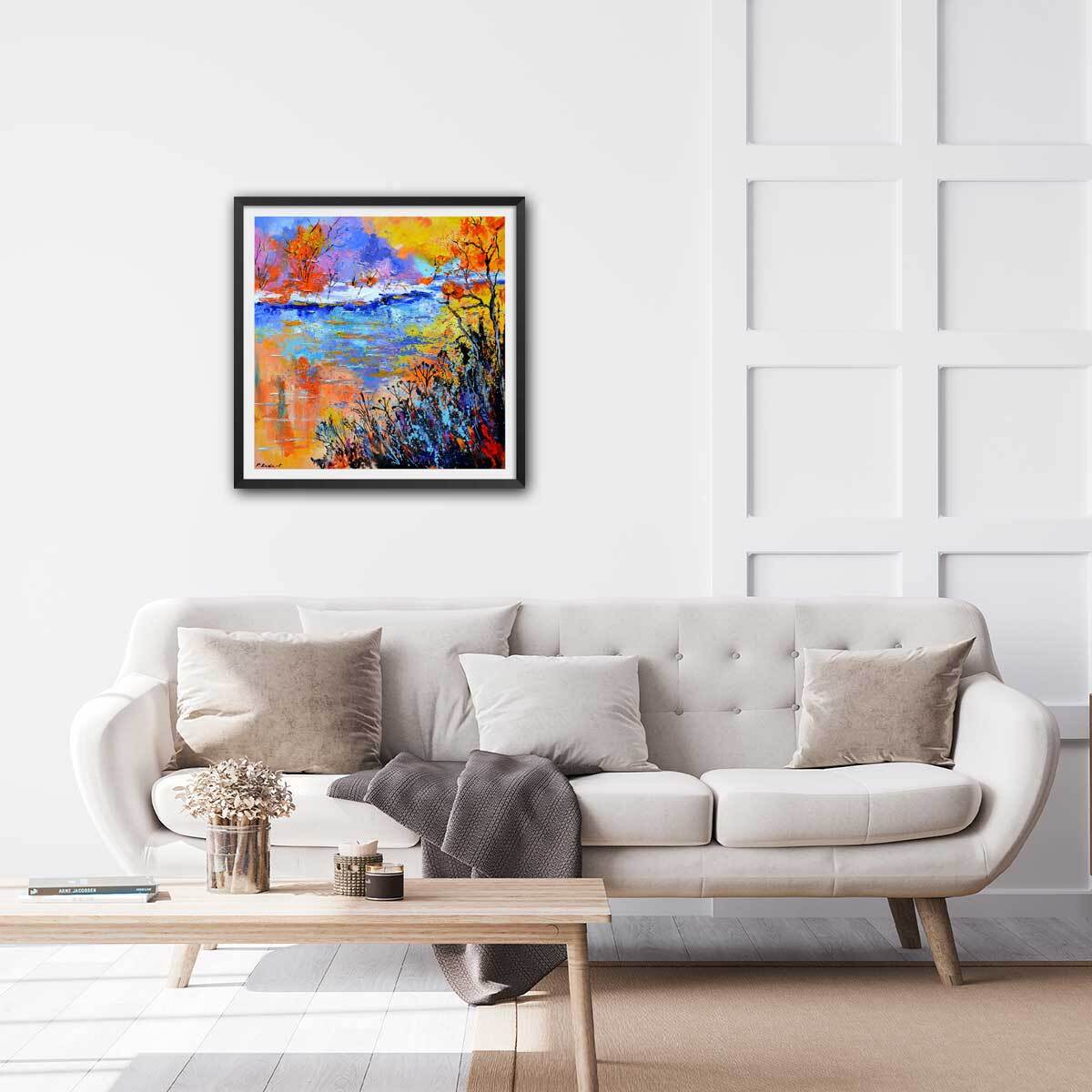 Affiche  reflets d'eaux Affiche + cadre en bois - Noir