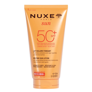 Nuxe Sun  - Lait Solaire Fondant Haute Protection SPF50 - Visage et Corps - Tous types de peaux - 150ml