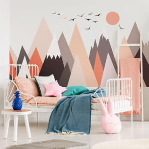 Stickers muraux enfants - Décoration chambre bébé - Autocollant Sticker mural géant enfant montagnes scandinaves FRANSIKA