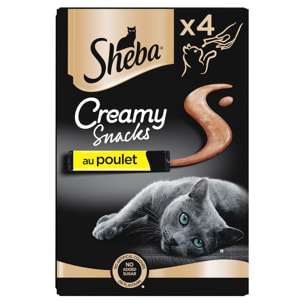 SHEBA Creamy Snacks 44 sticks au poulet friandise crémeuse pour chat 12g (11x4)