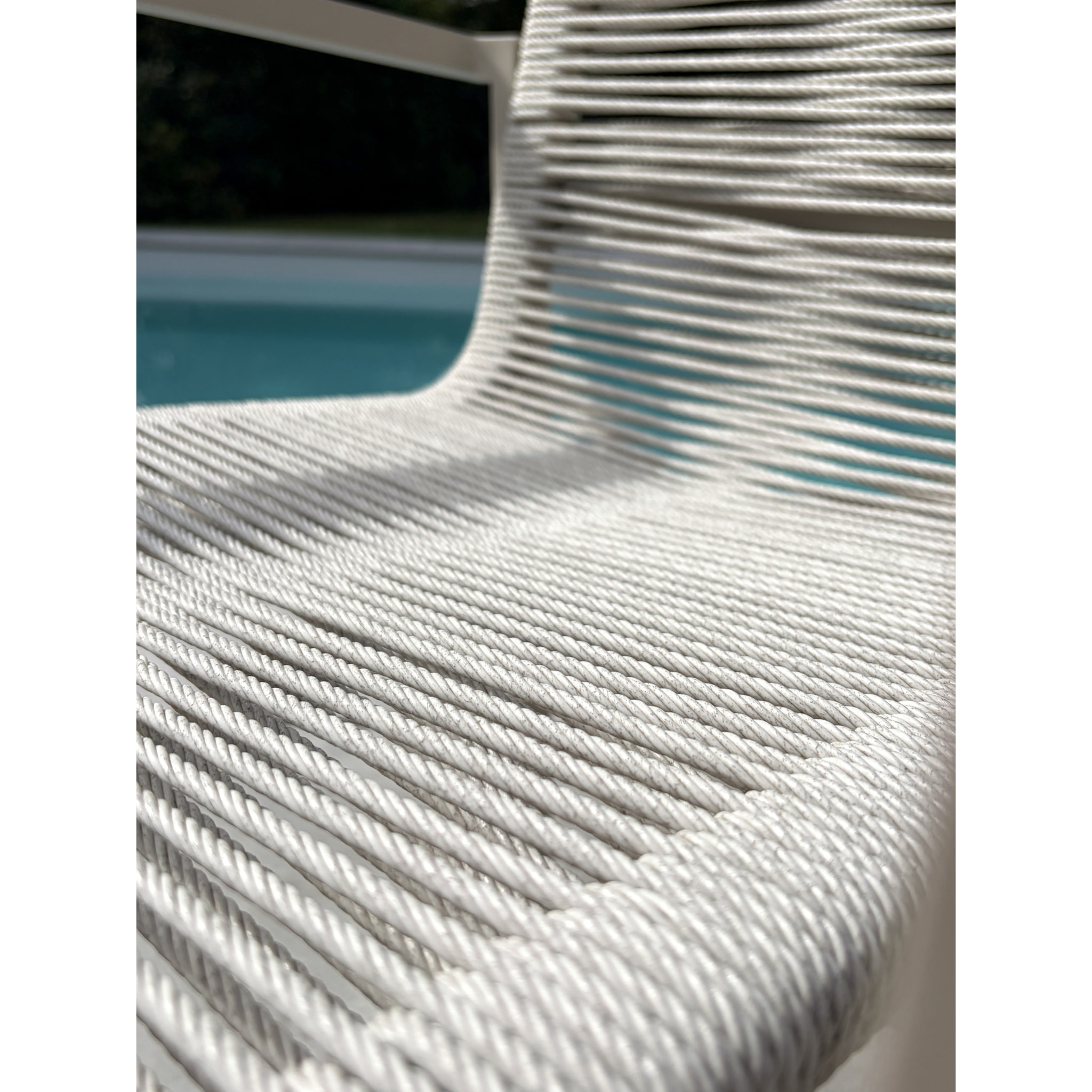 MEXICO - Lot de 2 fauteuils de jardin en aluminium et corde tissée