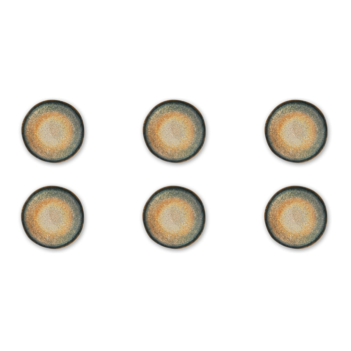 Set de 6 assiettes à dessert Excelsa – Efesto, Céramique Beige