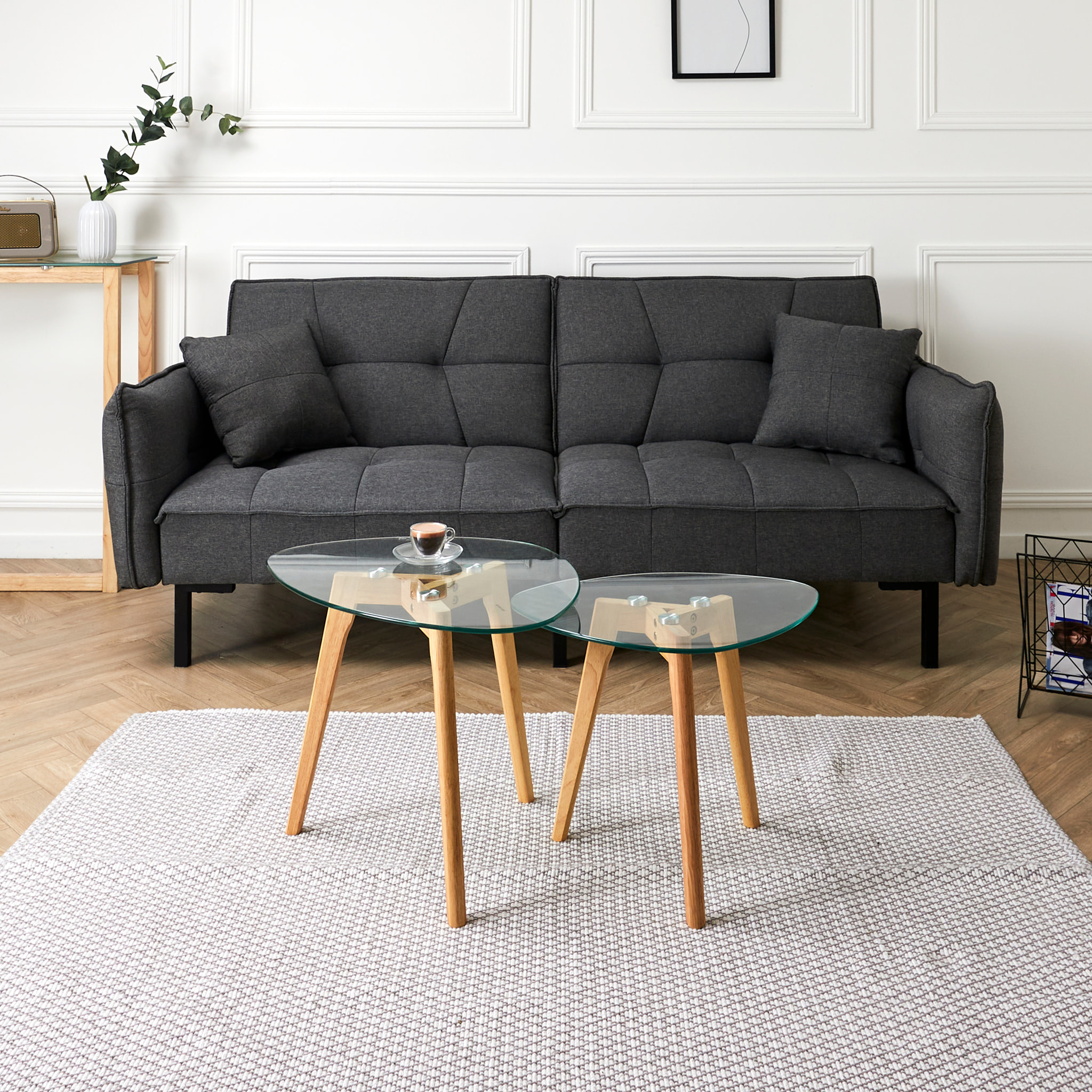 Tables Gigognes En Verre Trempe Galet X2