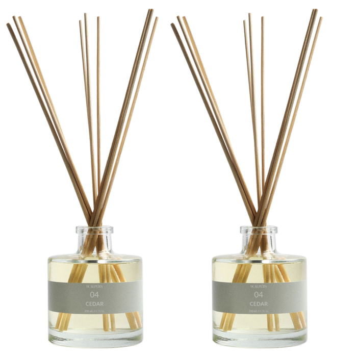 Set de 2 difusores mikado de 200ml aroma cedro scalpers