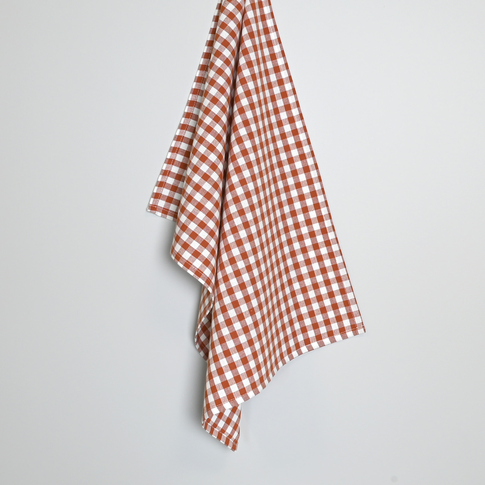 Torchon de cuisine en coton motif vichy - Terracotta