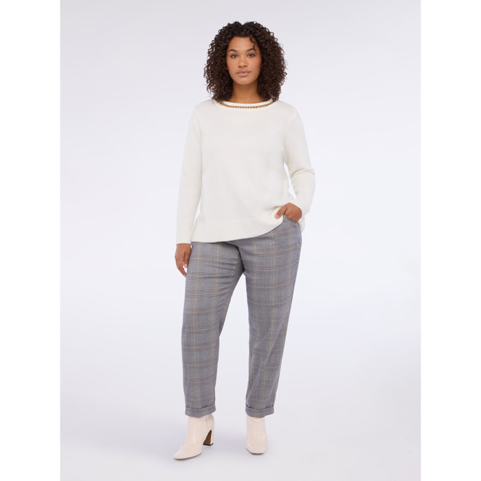 Fiorella Rubino - Pantalones Ballon estampado cuadros - Gris