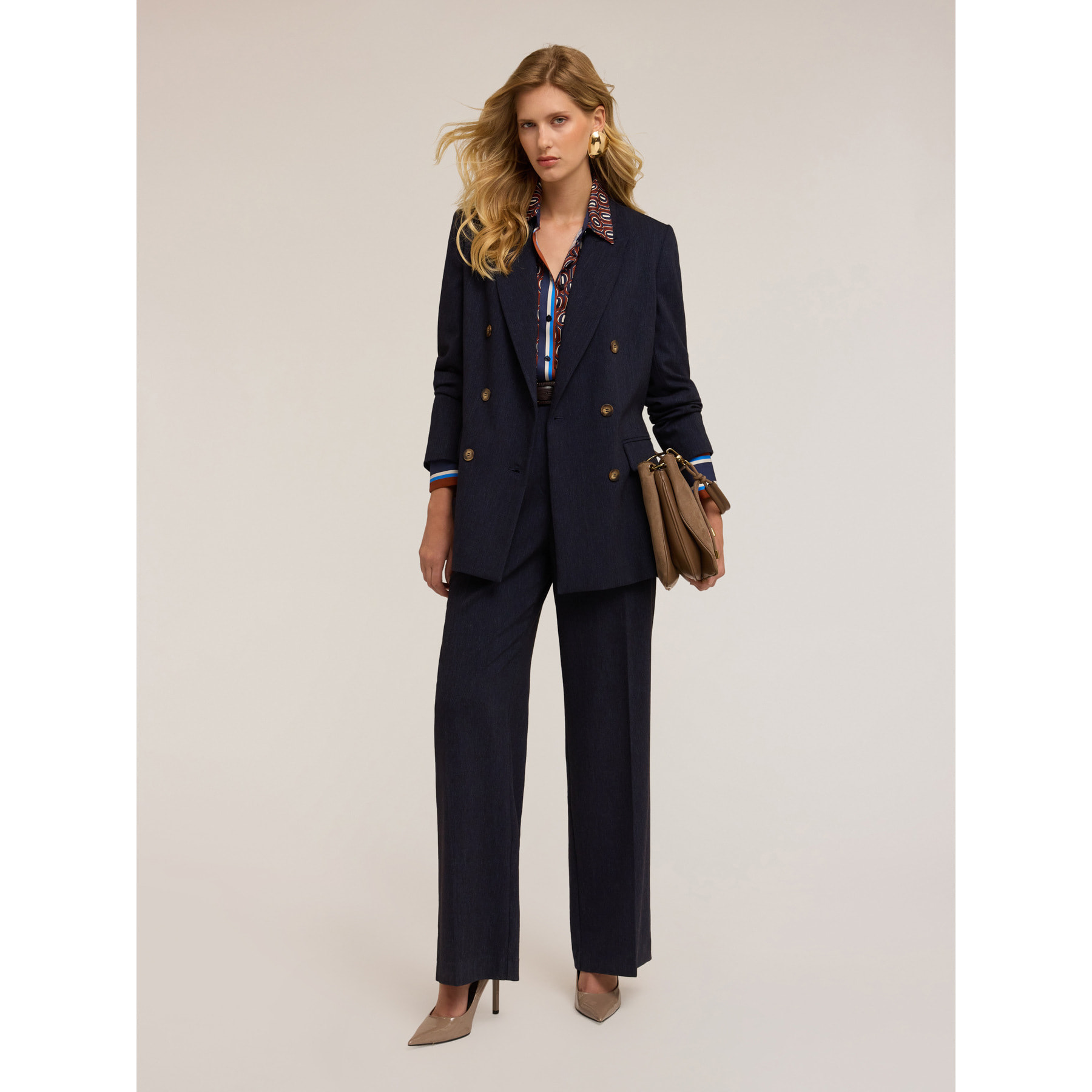 Motivi - Giacca lunga doppiopetto - Blu