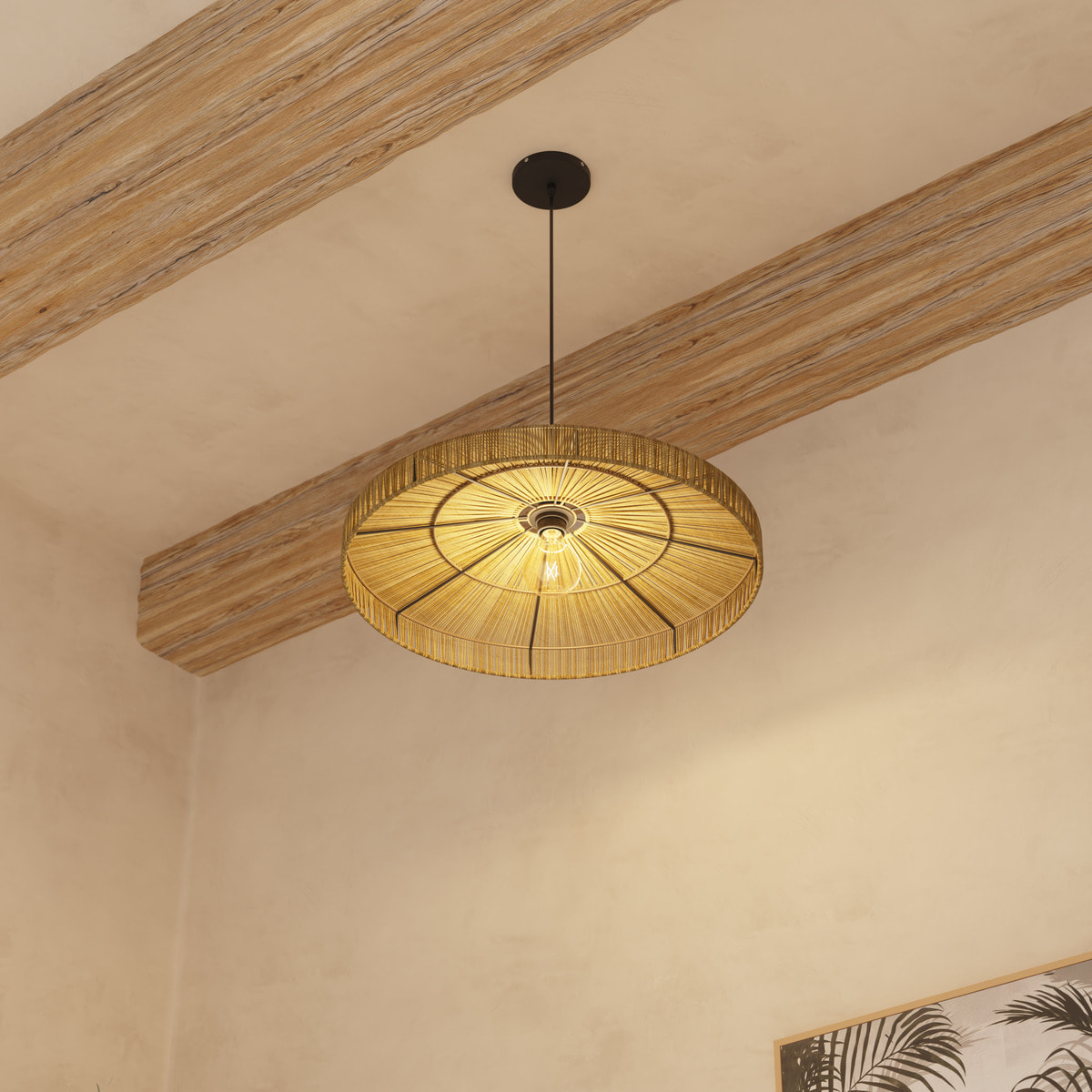 Suspension "Bellamy" D58cm beige